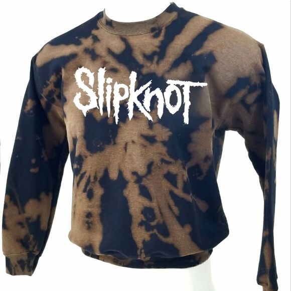 SLIPKNOT Acid Washed, Distressed Rock Band Punk Pullover Crewneck, Sweatshirt - Picture 3 of 5